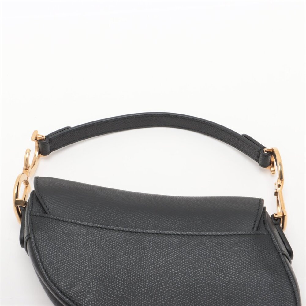 Sold Out ✅Christian Dior Saddle Bag Leather Shoulder bag Black - Picture 6 of 13